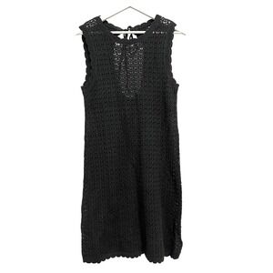 FISOEW Dress‎ Womens Medium Black Crochet Tank Shift Beach Coverup Boho Summer